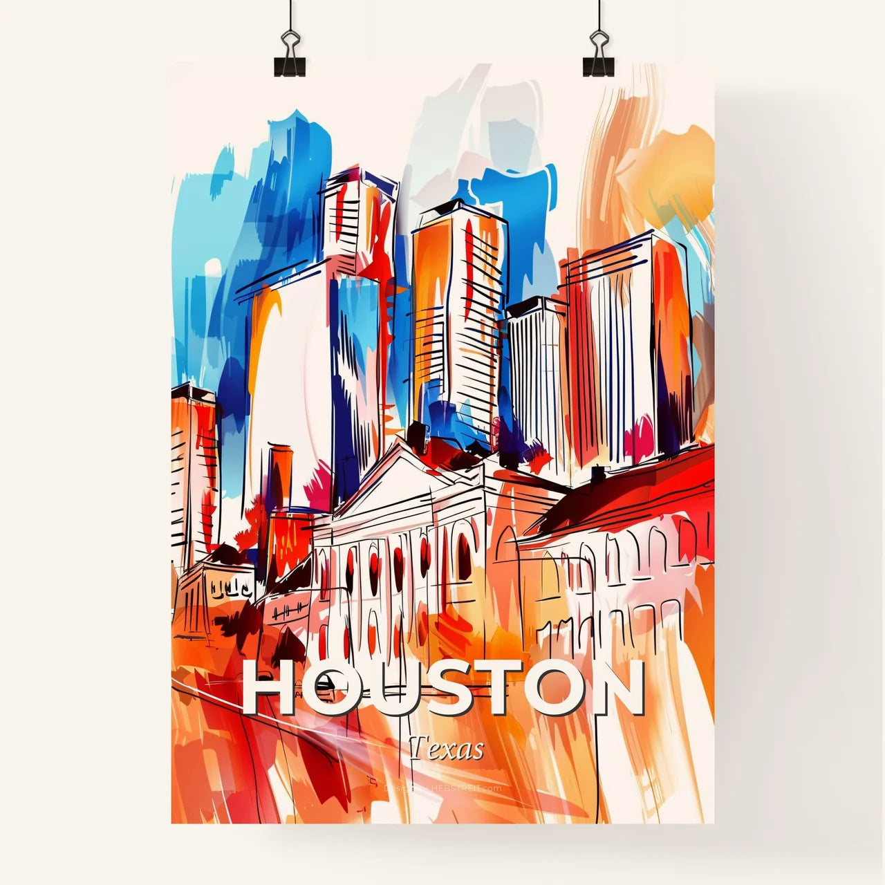 Vibrant Houston, Texas Poster