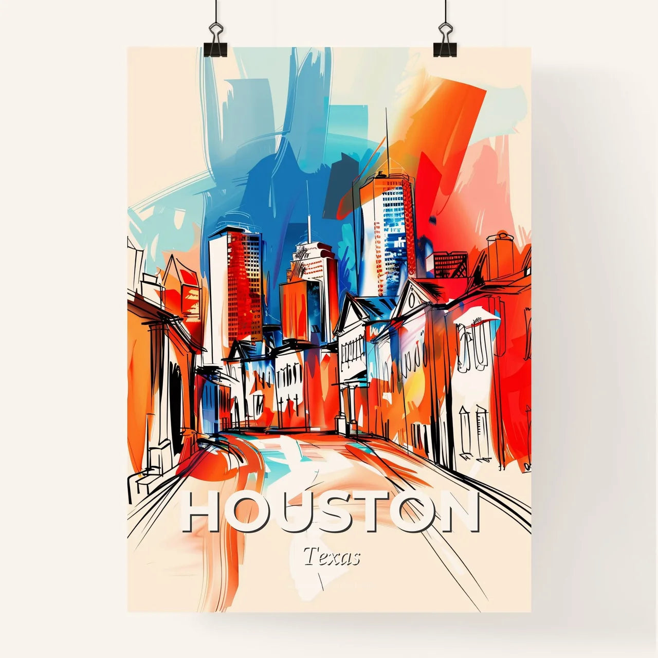Vibrant Houston, Texas Poster