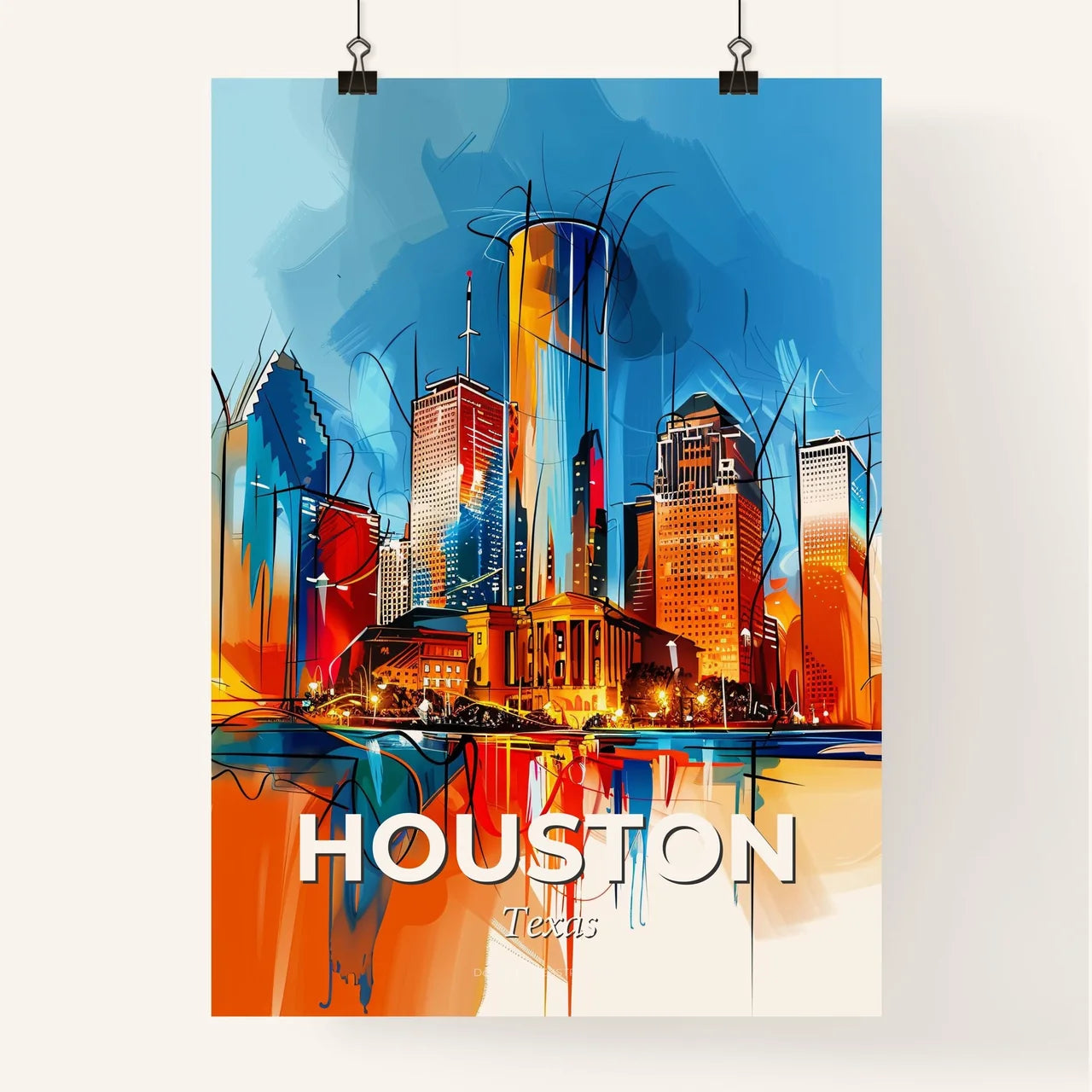 Vibrant Houston, Texas Poster