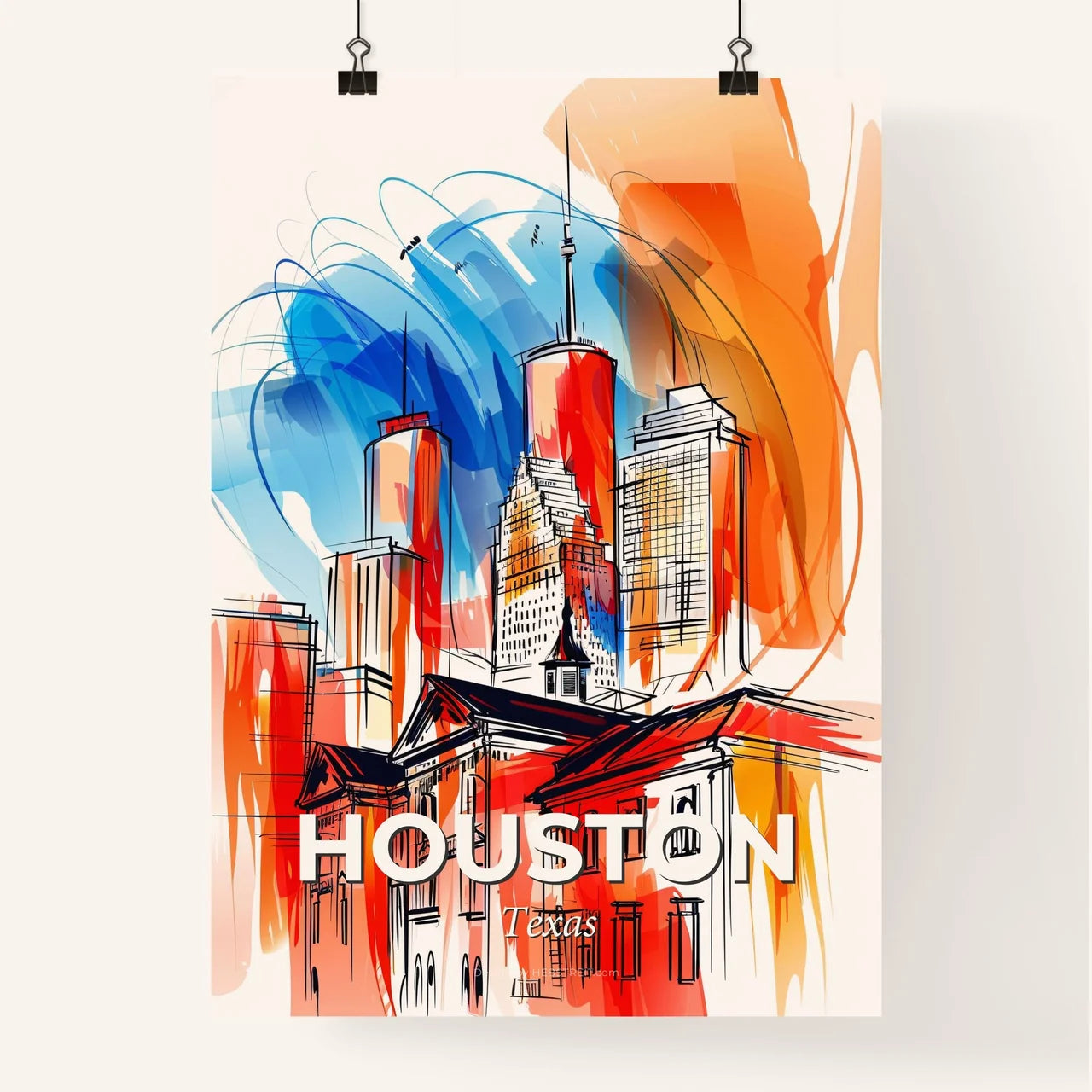 Vibrant Houston, Texas Poster
