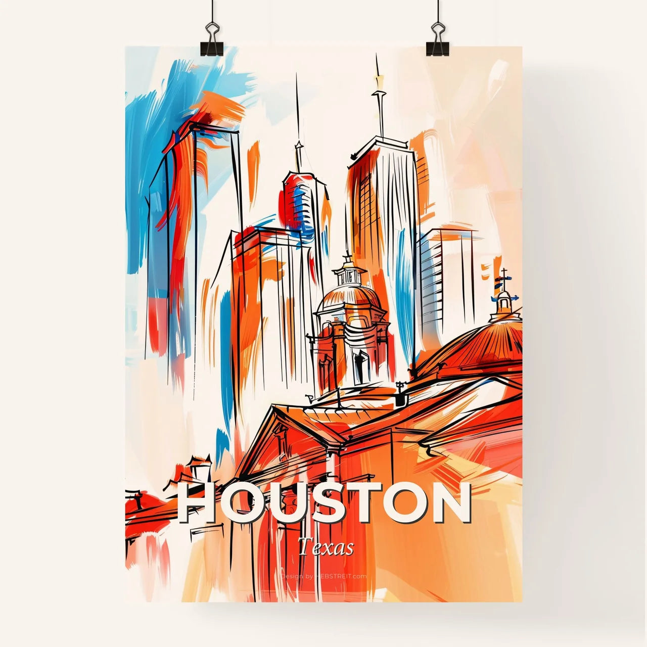 Vibrant Houston, Texas Poster