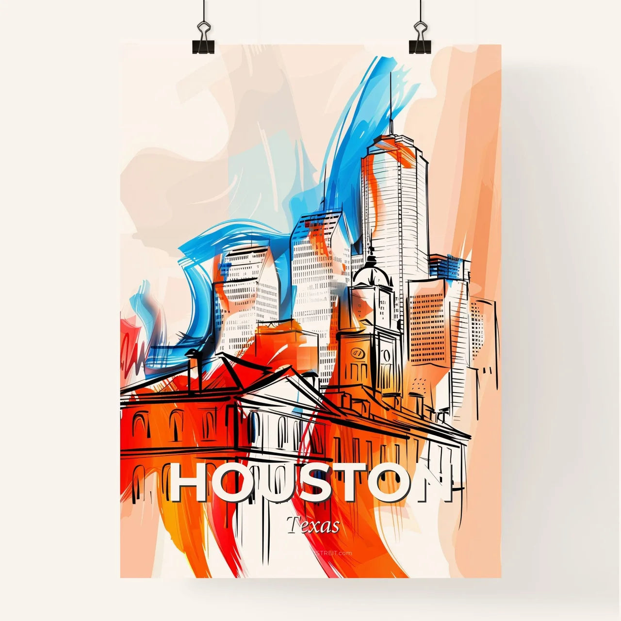 Vibrant Houston, Texas Poster