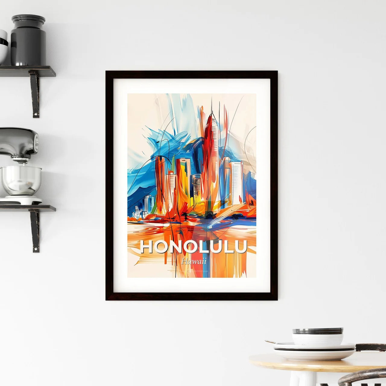 Vibrant Honolulu, Hawaii Framed Print