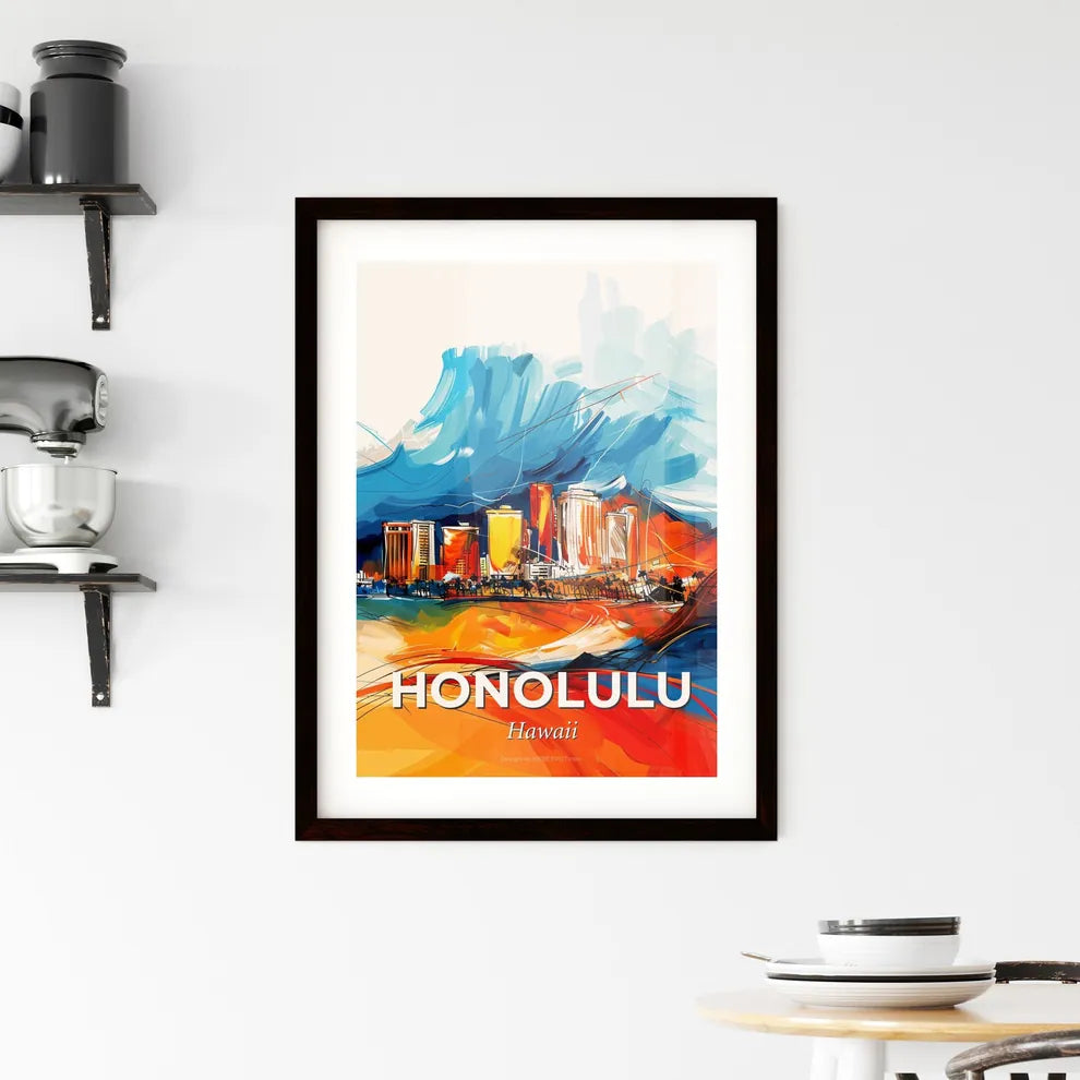 Vibrant Honolulu, Hawaii Framed Print