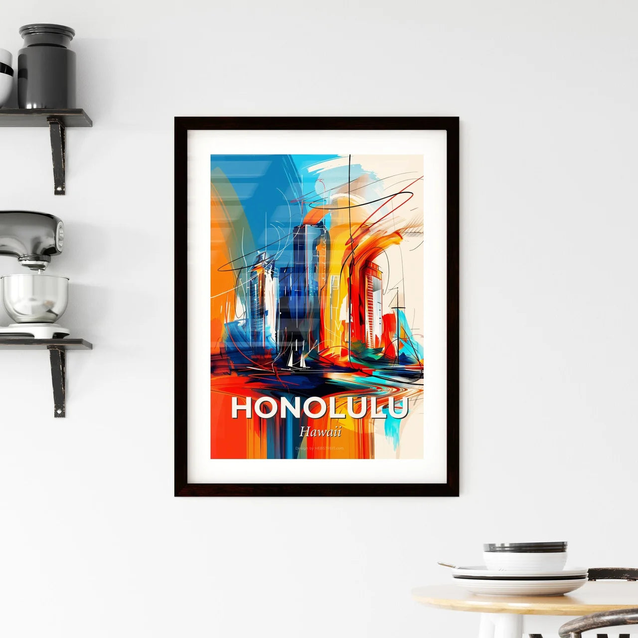 Vibrant Honolulu, Hawaii Framed Print