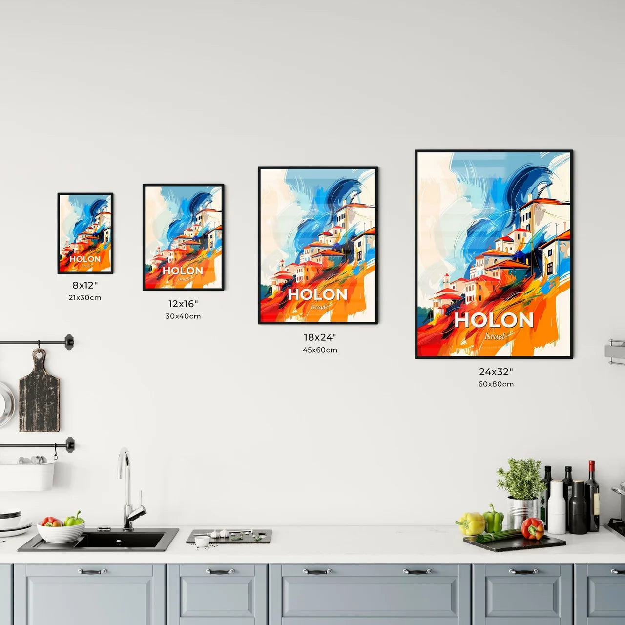 Vibrant Holon, Israel Kitchen Art