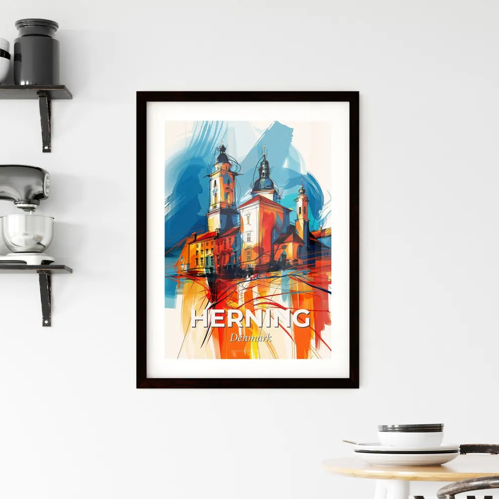 Vibrant Herning, Denmark Framed Print