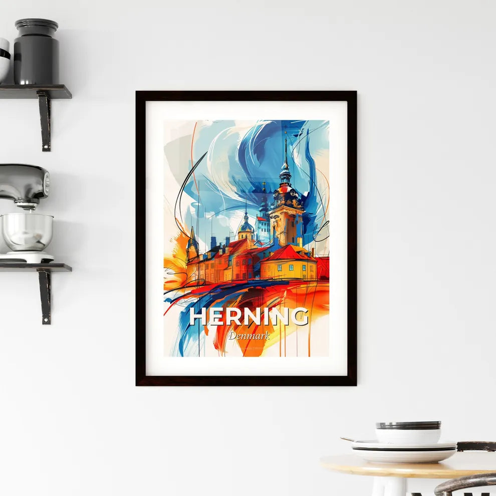 Vibrant Herning, Denmark Framed Print