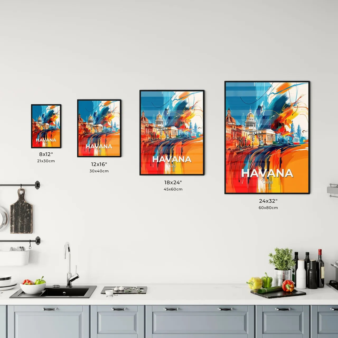 Vibrant Havana, Cuba Kitchen Art