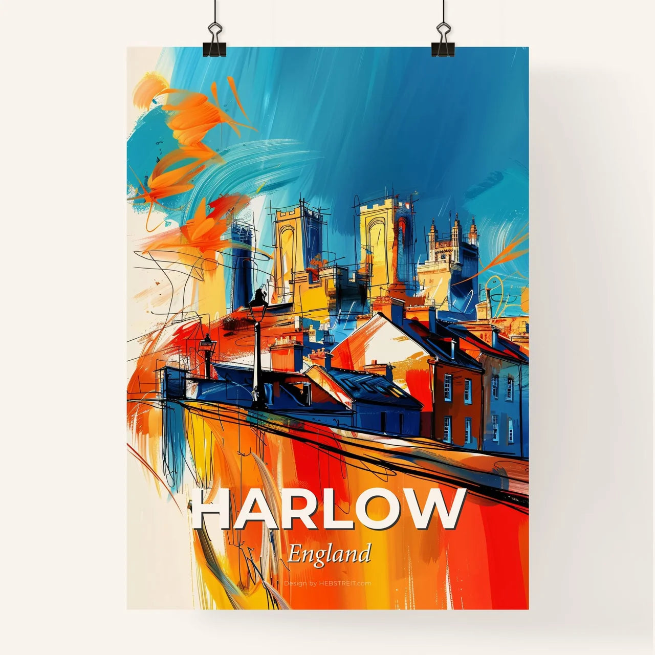 Vibrant Harlow, England Poster