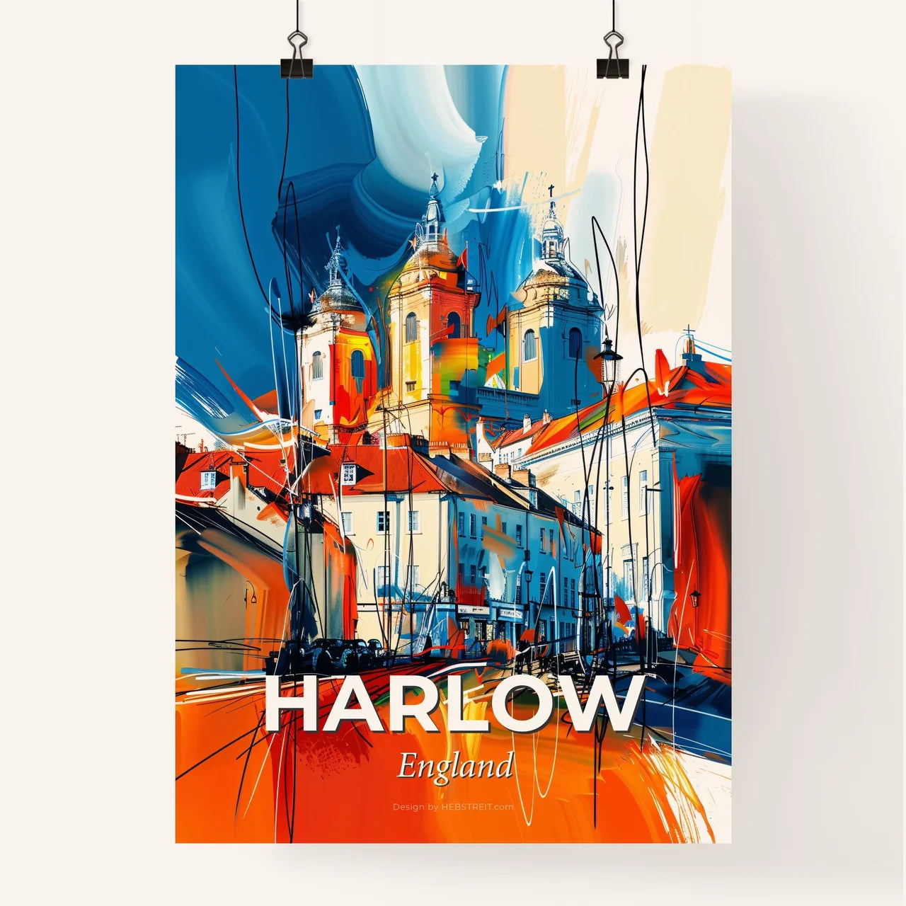 Vibrant Harlow, England Poster