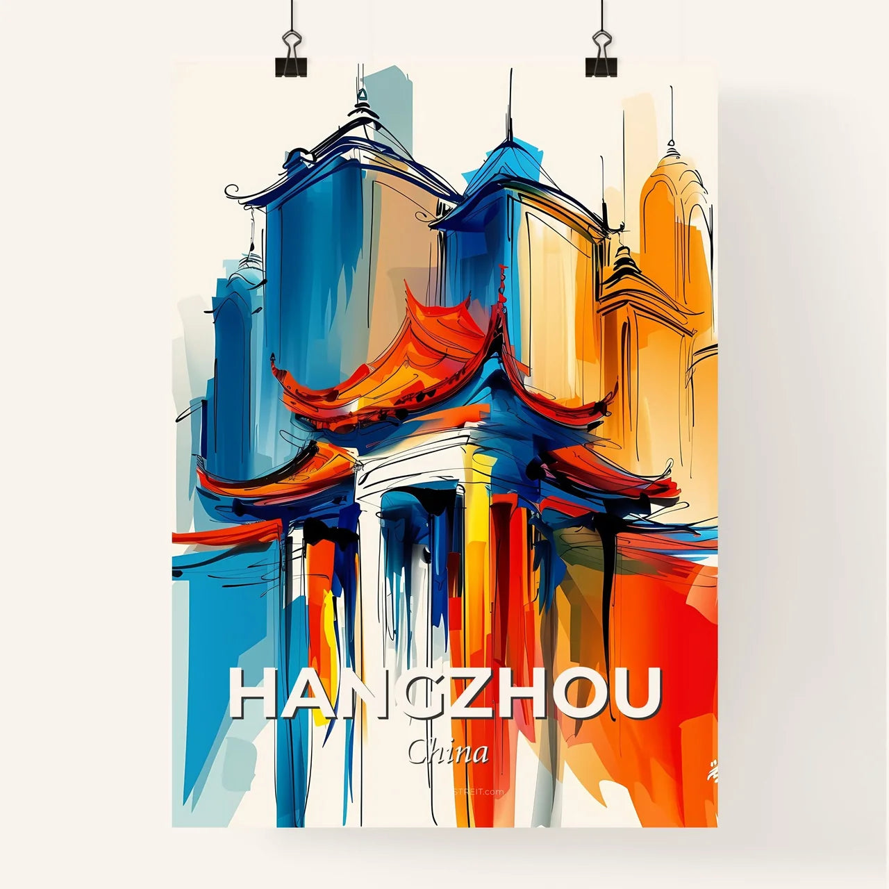 Vibrant Hangzhou, China Poster