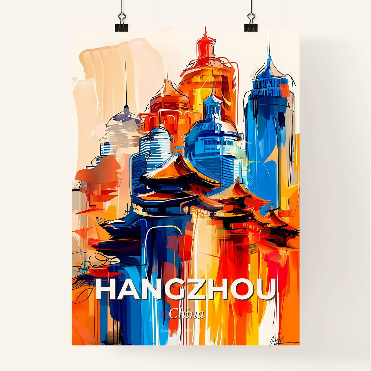 Vibrant Hangzhou, China Poster