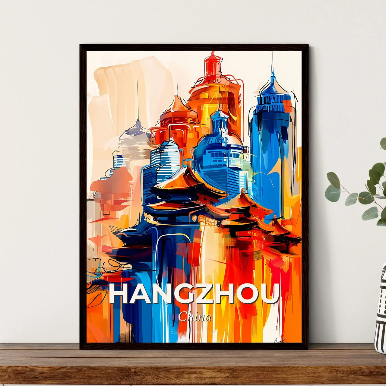 Vibrant Hangzhou, China Art Print