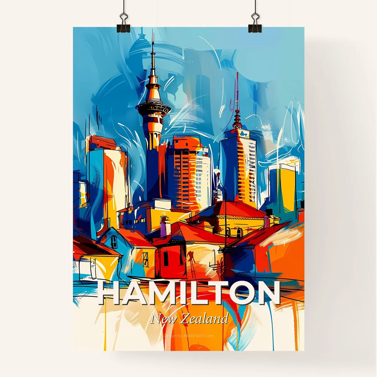 Vibrant Hamilton, New Zealand Poster
