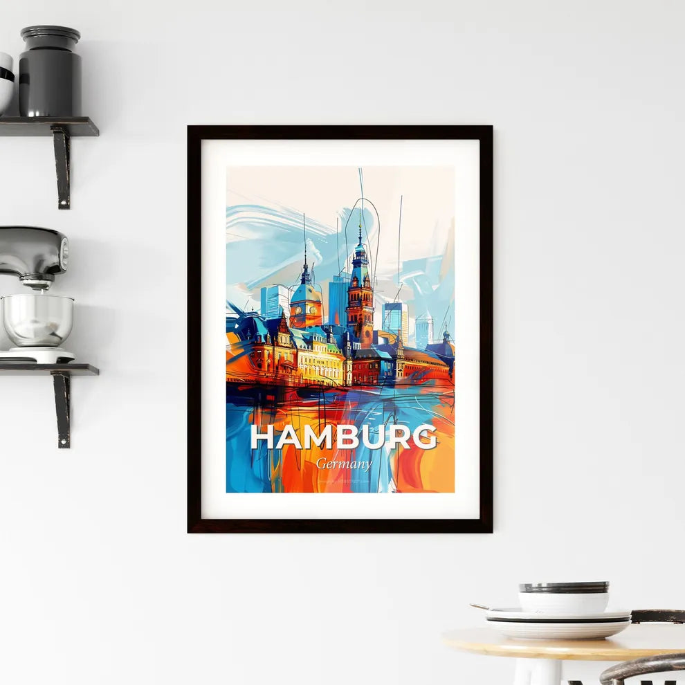 Vibrant Hamburg, Germany Framed Print