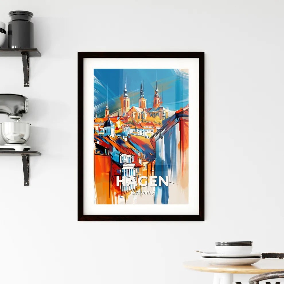 Vibrant Hagen, Germany Framed Print