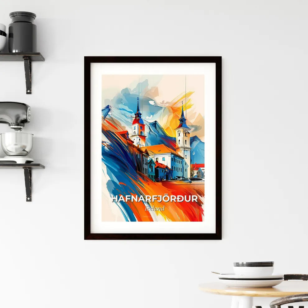 Vibrant Hafnarfjörður, Iceland Framed Print