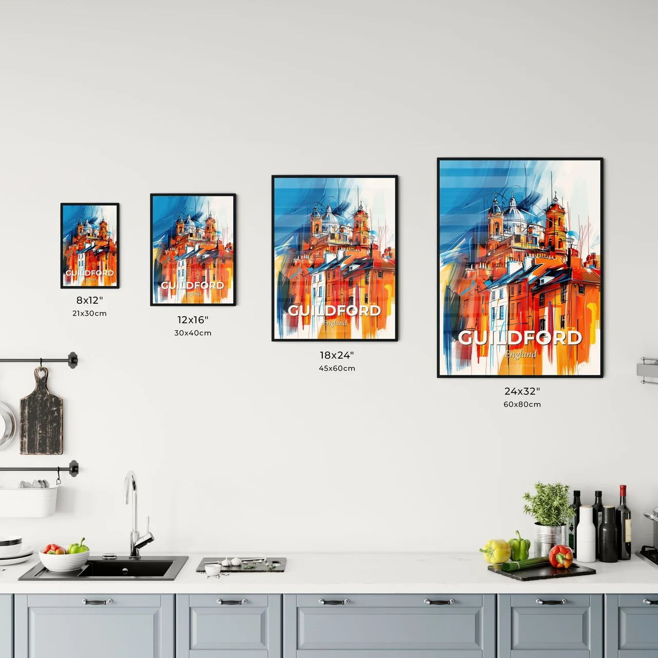 Vibrant Guildford, England Kitchen Art