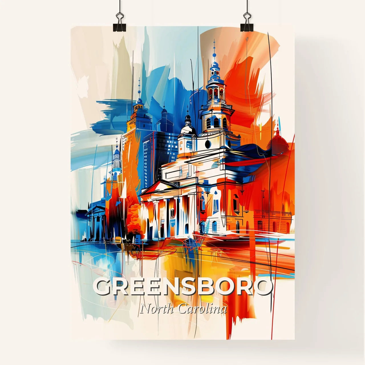 Vibrant Greensboro, North Carolina Poster