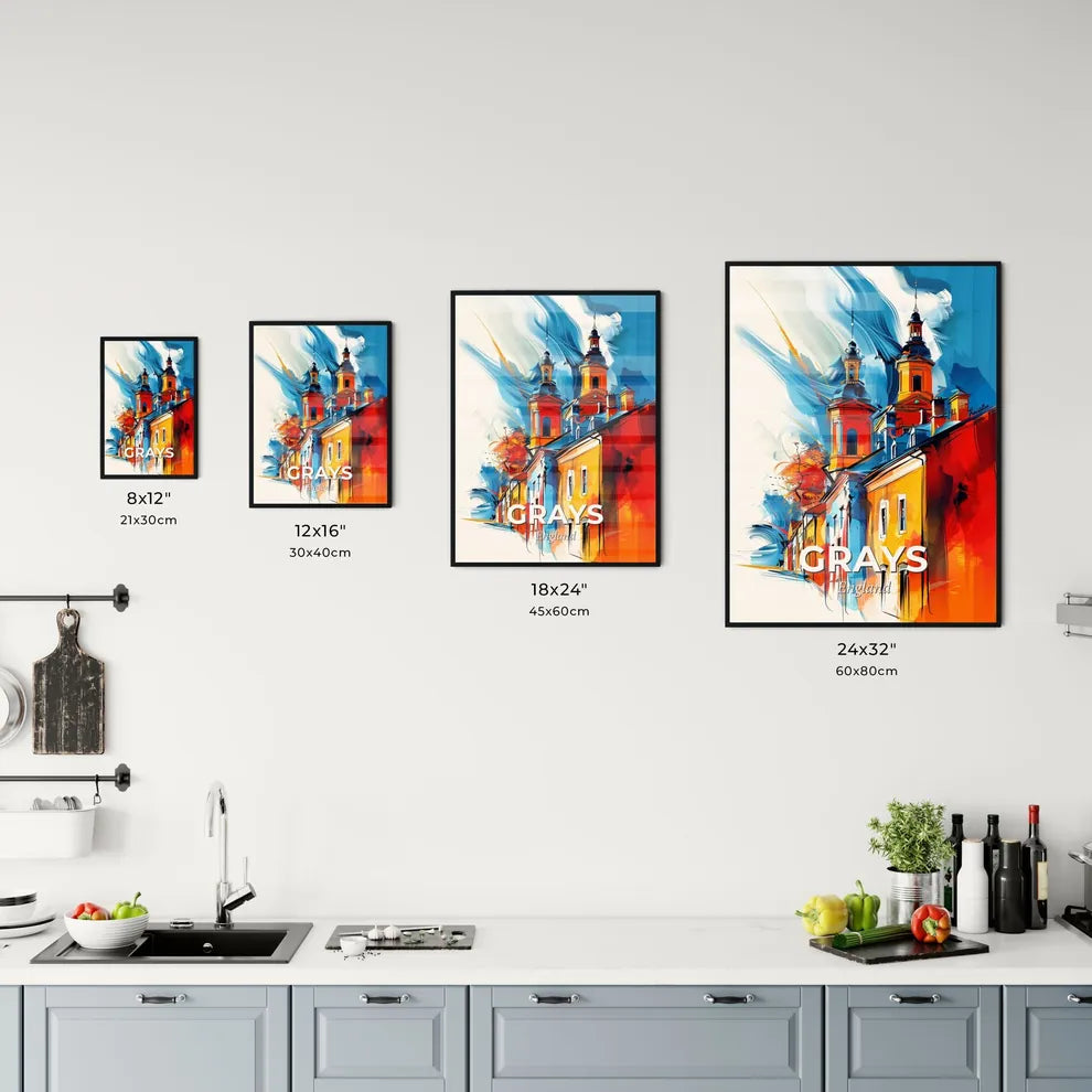 Vibrant Grays, England Kitchen Art