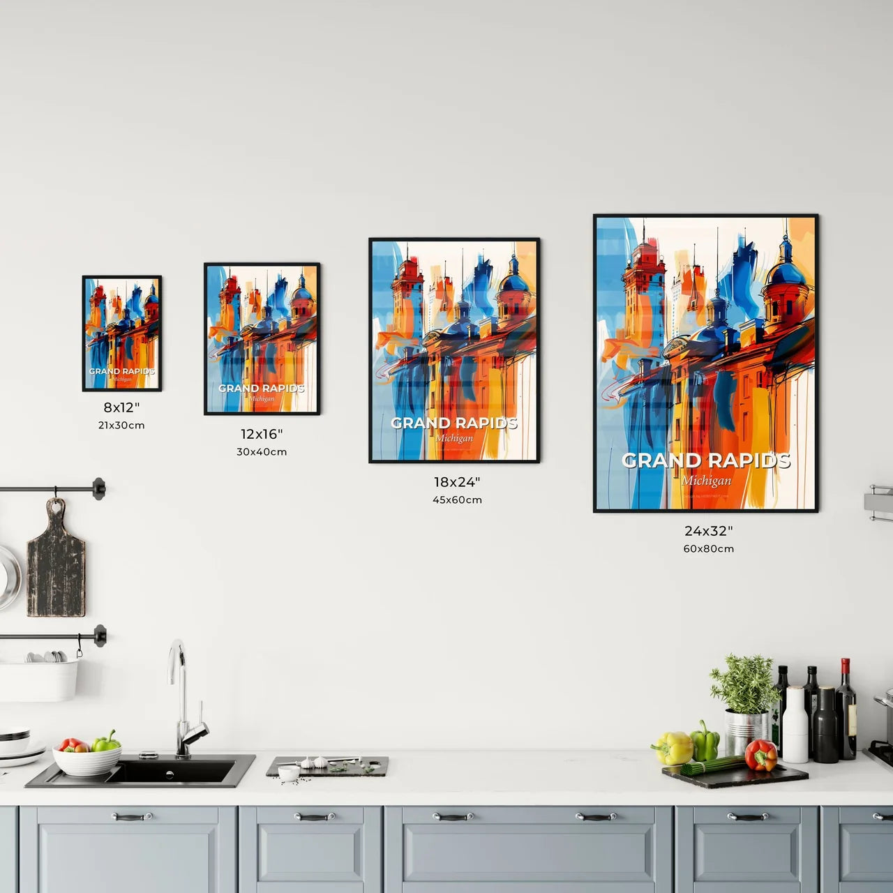 Vibrant Grand Rapids, Michigan Kitchen Art