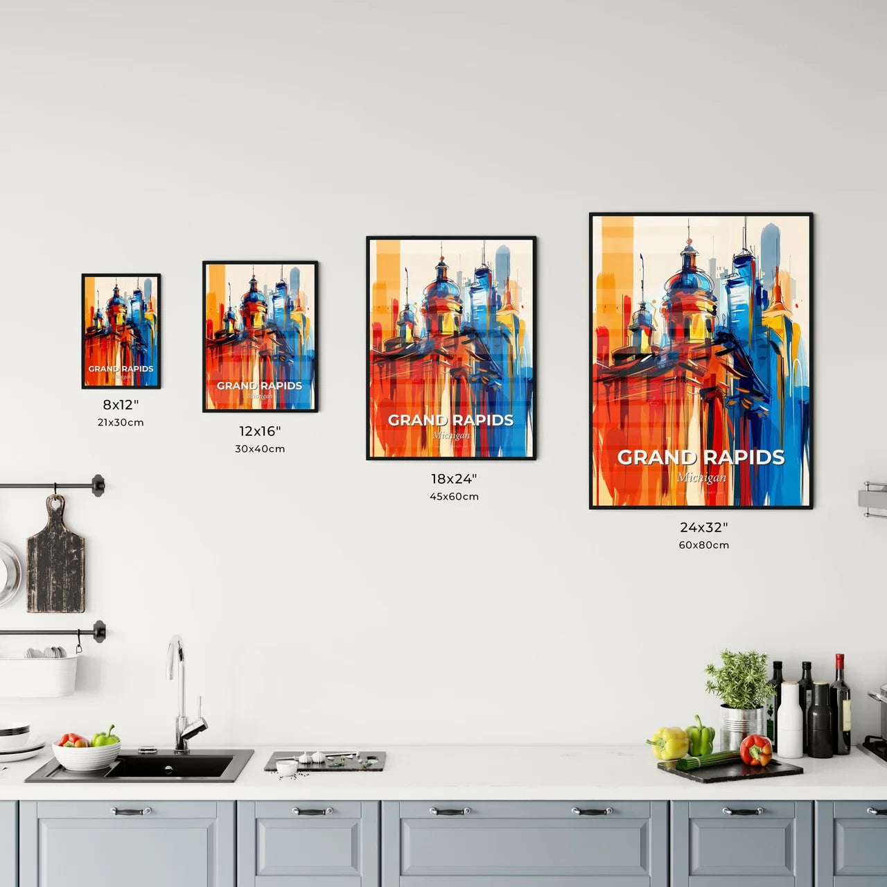 Vibrant Grand Rapids, Michigan Kitchen Art