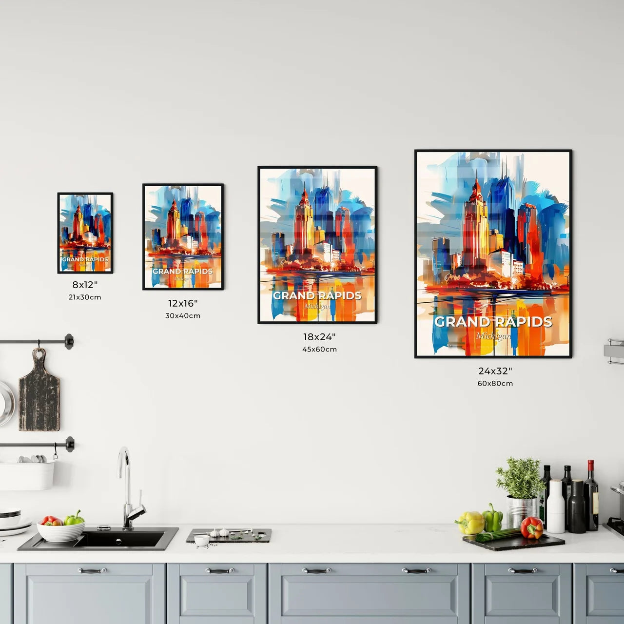 Vibrant Grand Rapids, Michigan Kitchen Art