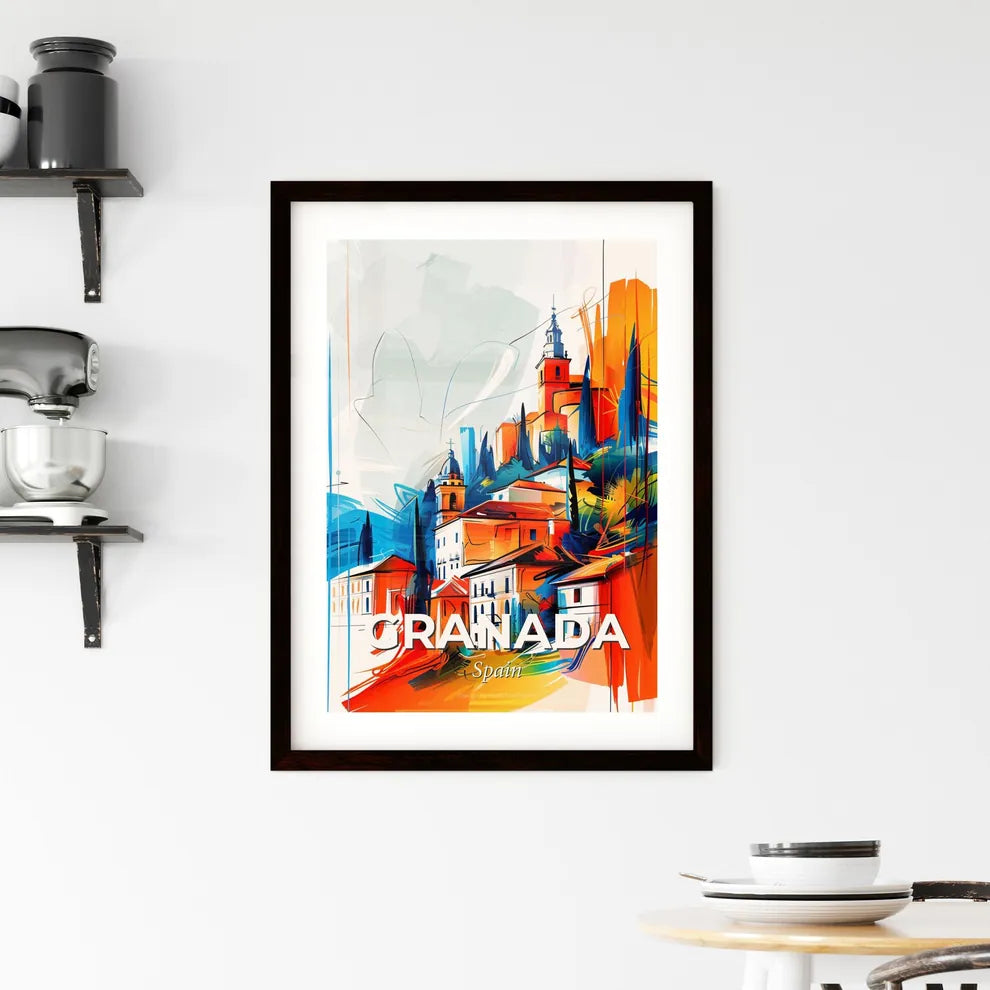 Vibrant Granada, Spain Framed Print