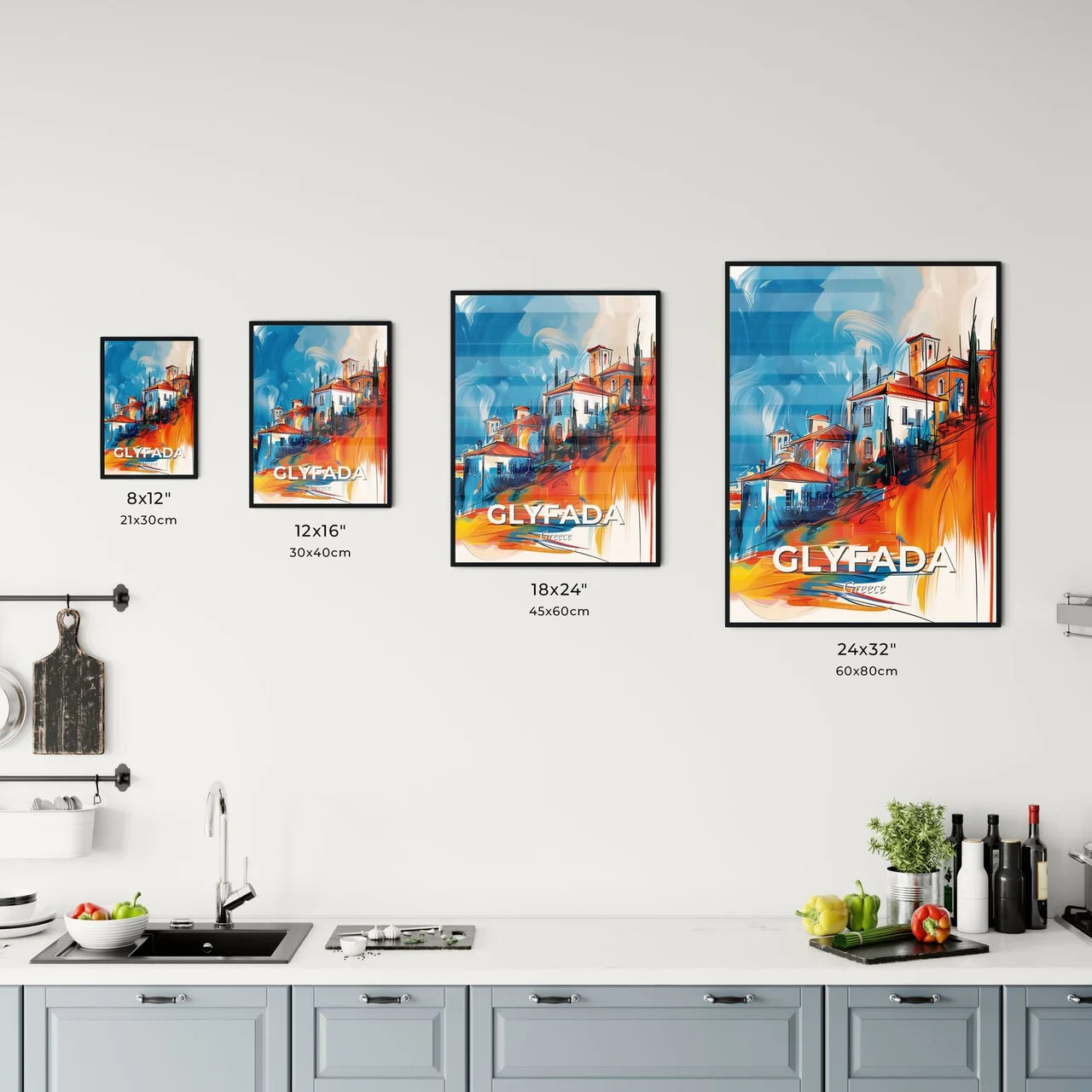 Vibrant Glyfada, Greece Kitchen Art