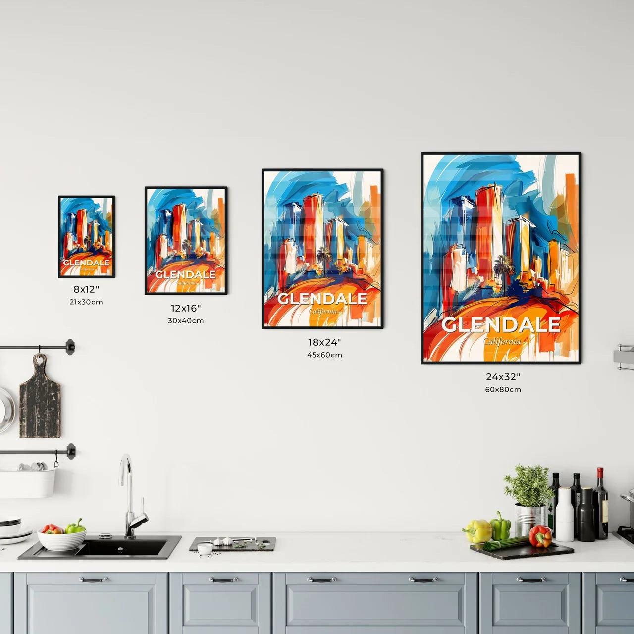 Vibrant Glendale, California Kitchen Art