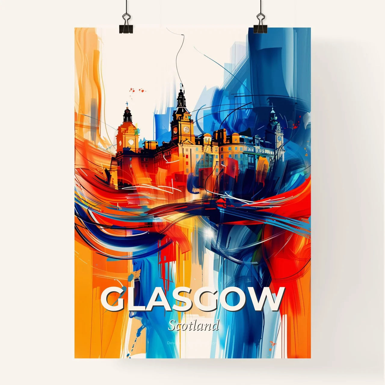 Vibrant Glasgow, Scotland Poster
