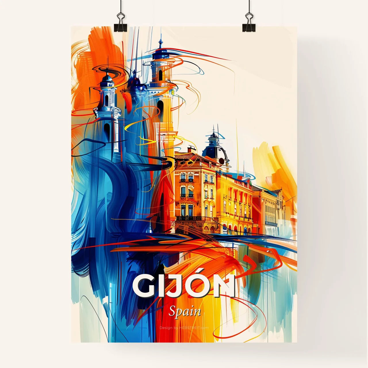 Vibrant Gijón, Spain Poster