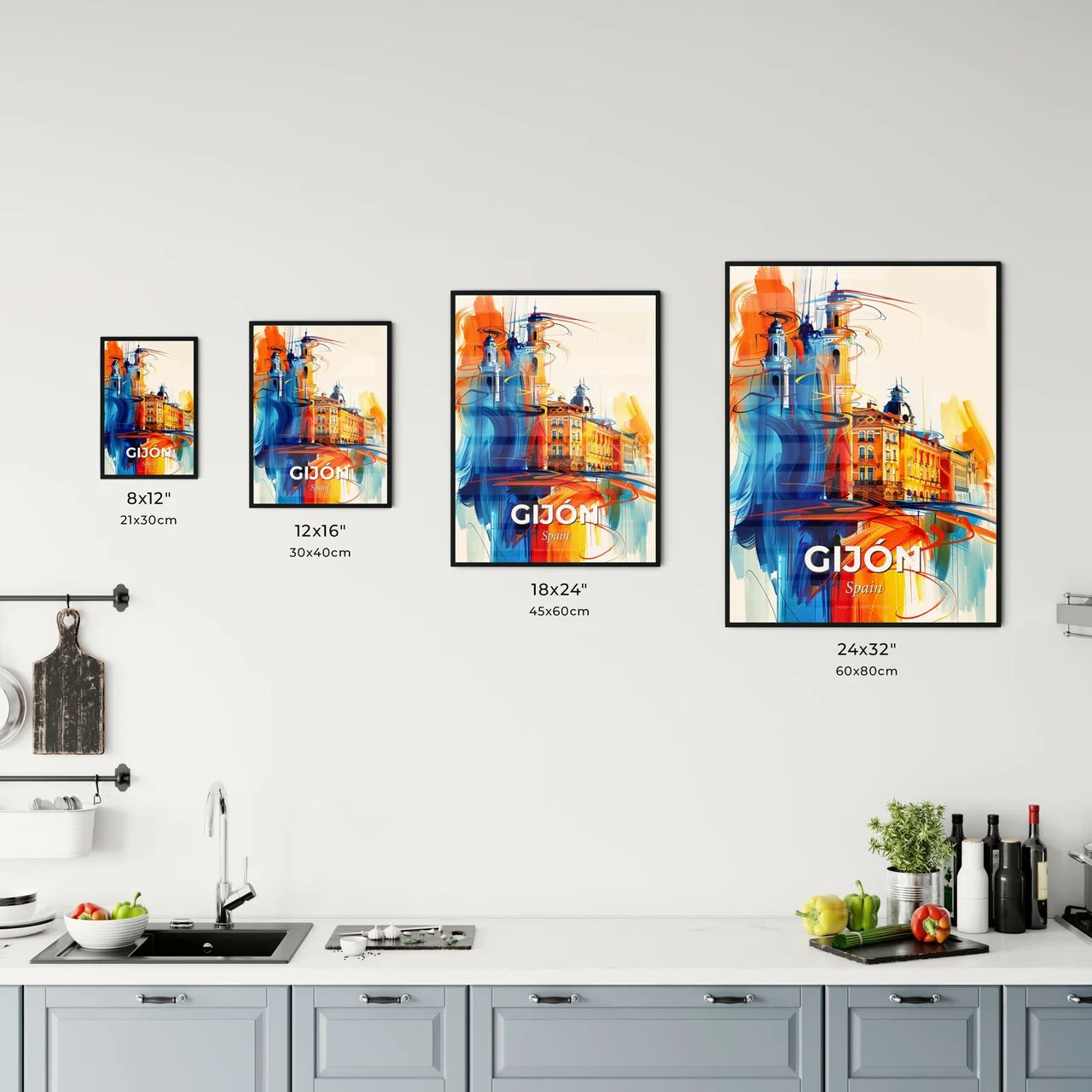 Vibrant Gijón, Spain Kitchen Art