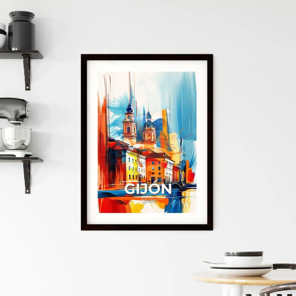 Vibrant Gijón, Spain Framed Print