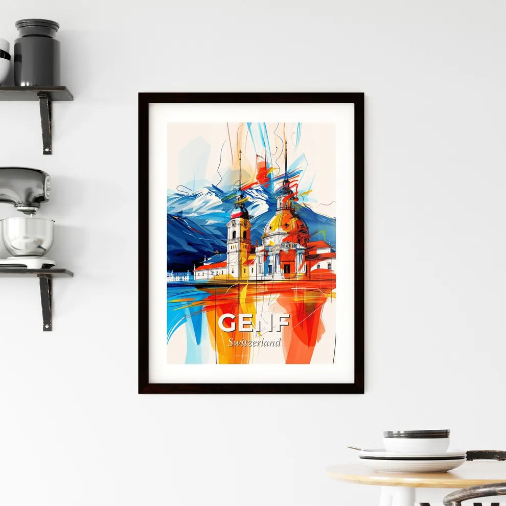 Vibrant Genf, Switzerland Framed Print