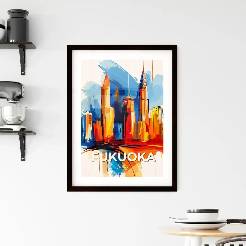 Vibrant Fukuoka, Japan Framed Print