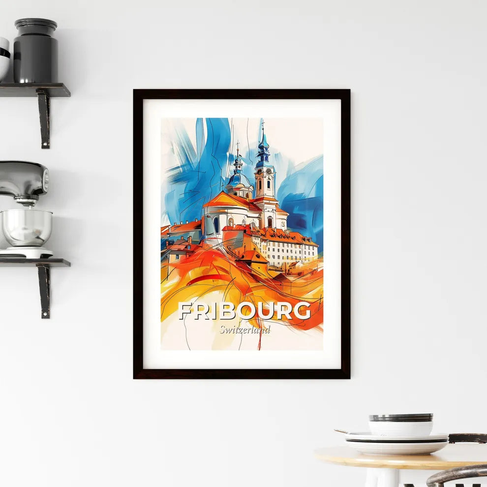 Vibrant Fribourg, Switzerland Framed Print