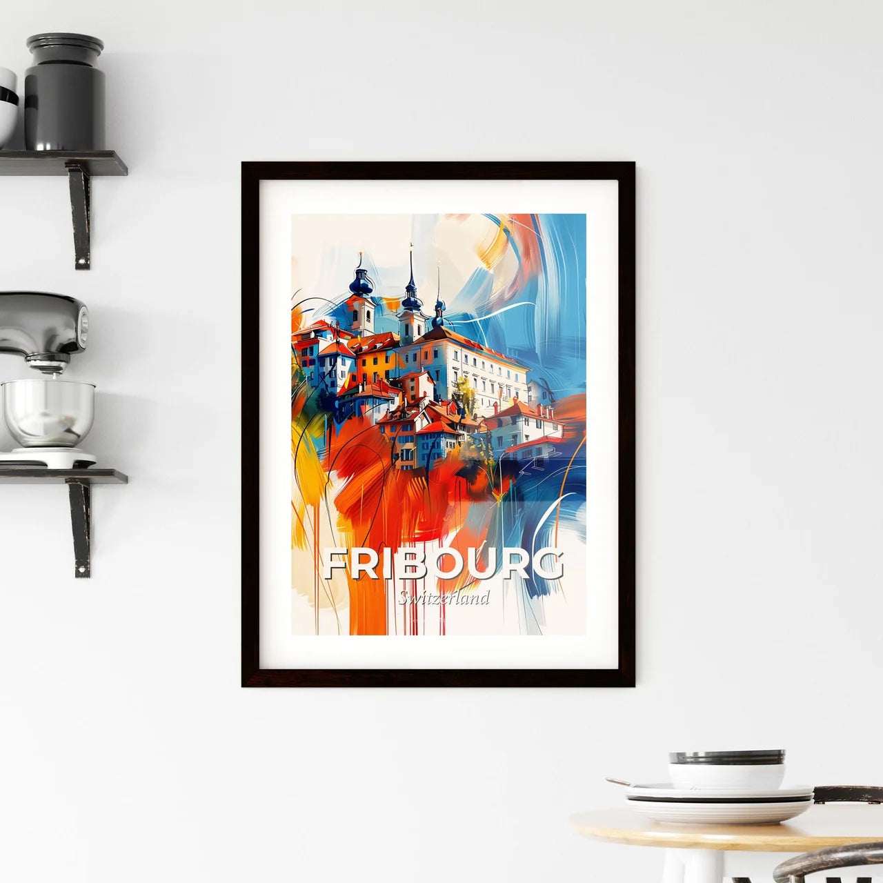 Vibrant Fribourg, Switzerland Framed Print