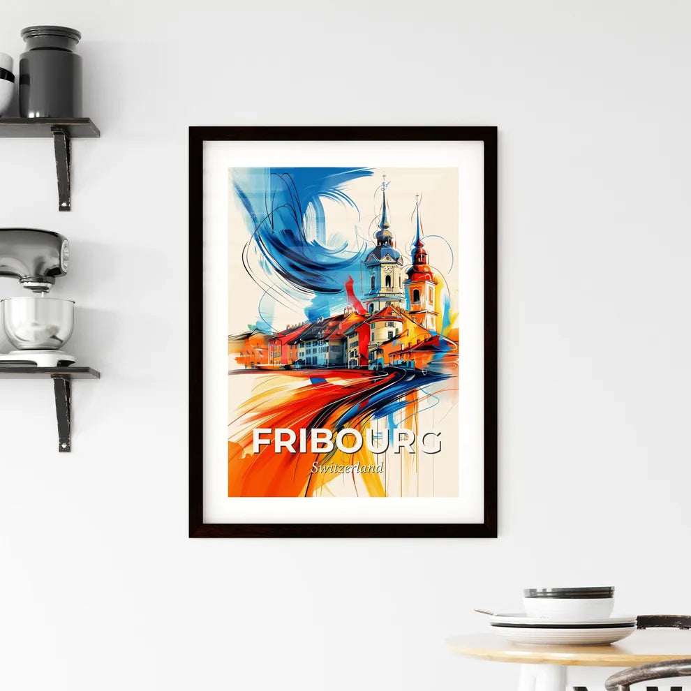 Vibrant Fribourg, Switzerland Framed Print