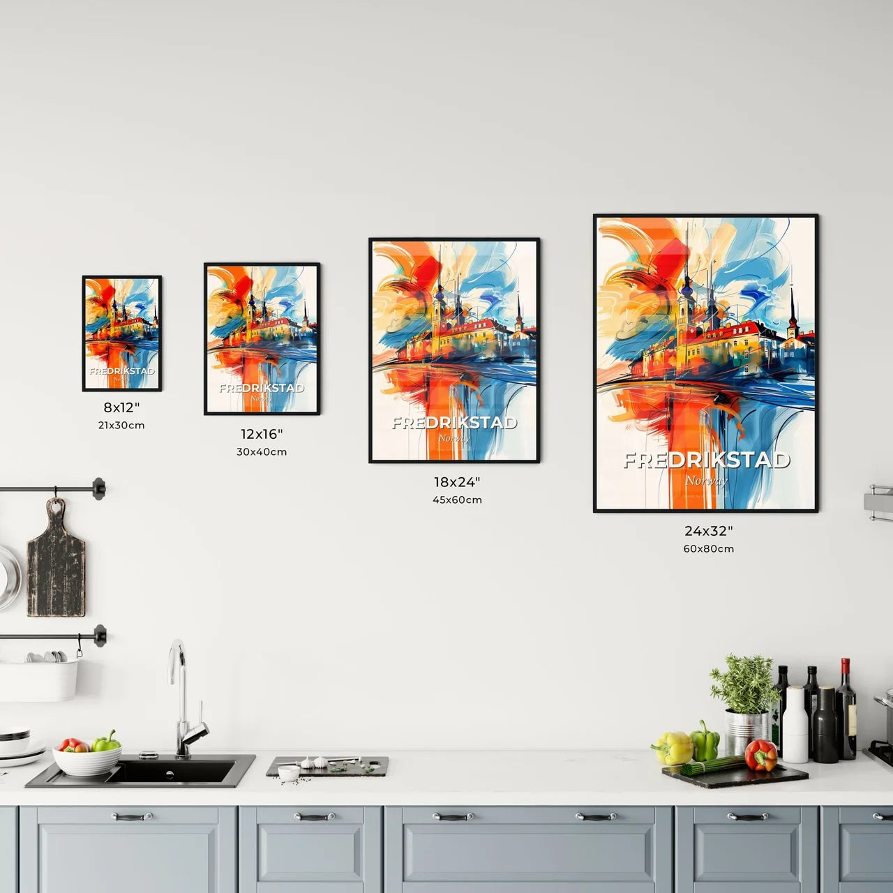 Vibrant Fredrikstad, Norway Kitchen Art