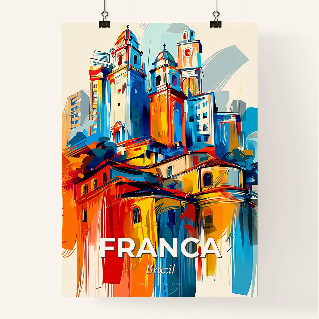 Vibrant Franca, Brazil Poster