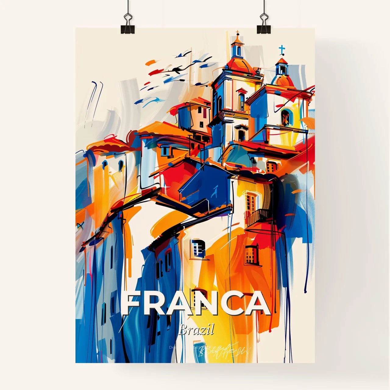 Vibrant Franca, Brazil Poster
