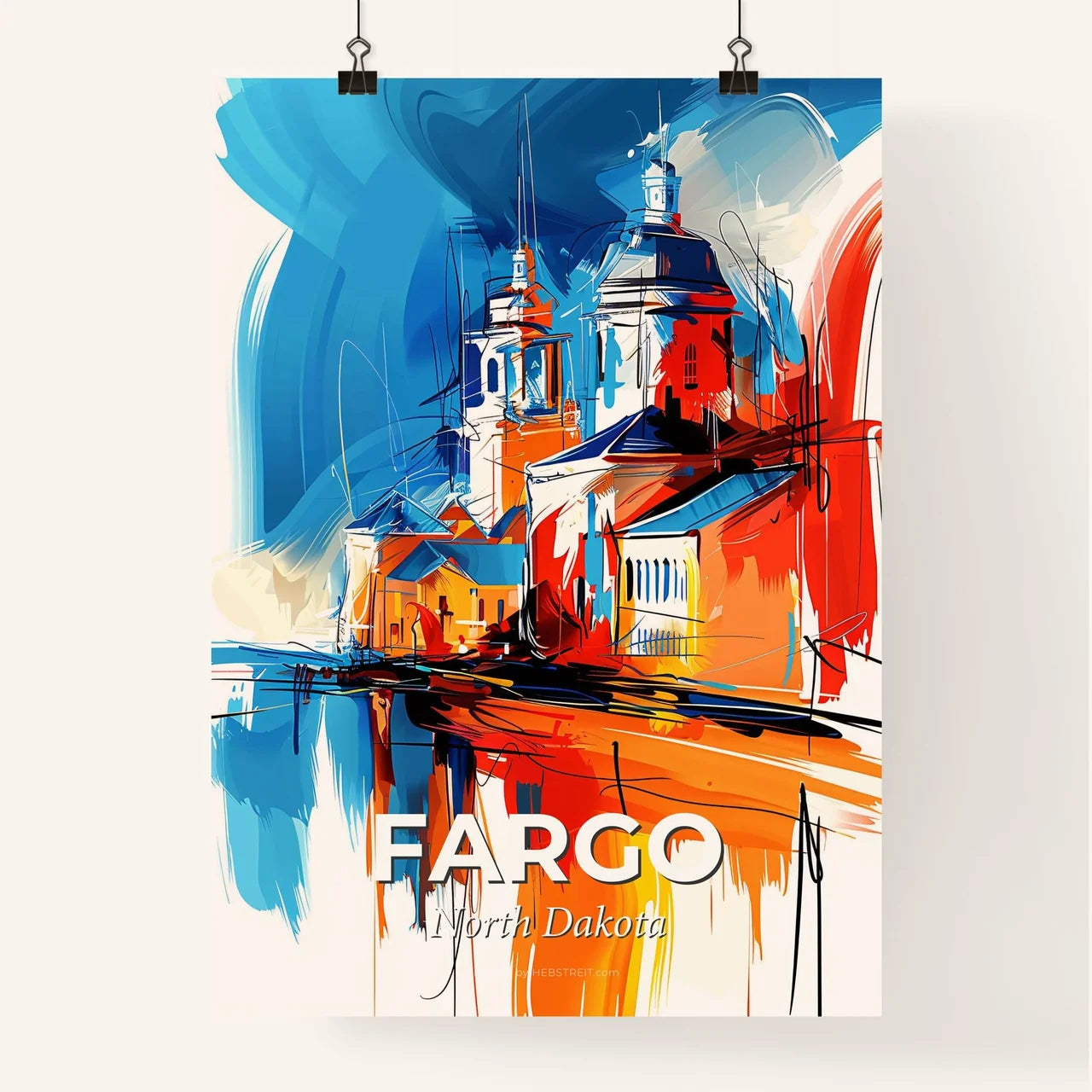 Vibrant Fargo, North Dakota Poster