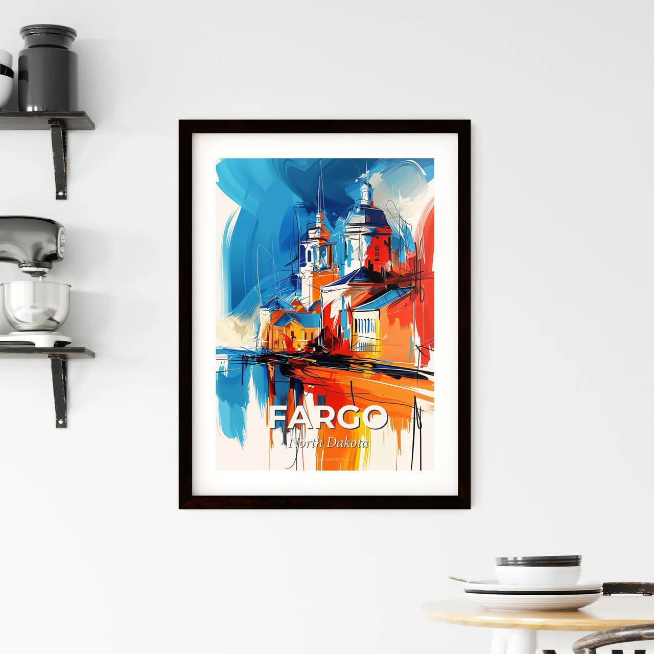 Vibrant Fargo, North Dakota Framed Print