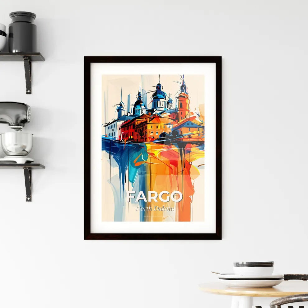 Vibrant Fargo, North Dakota Framed Print