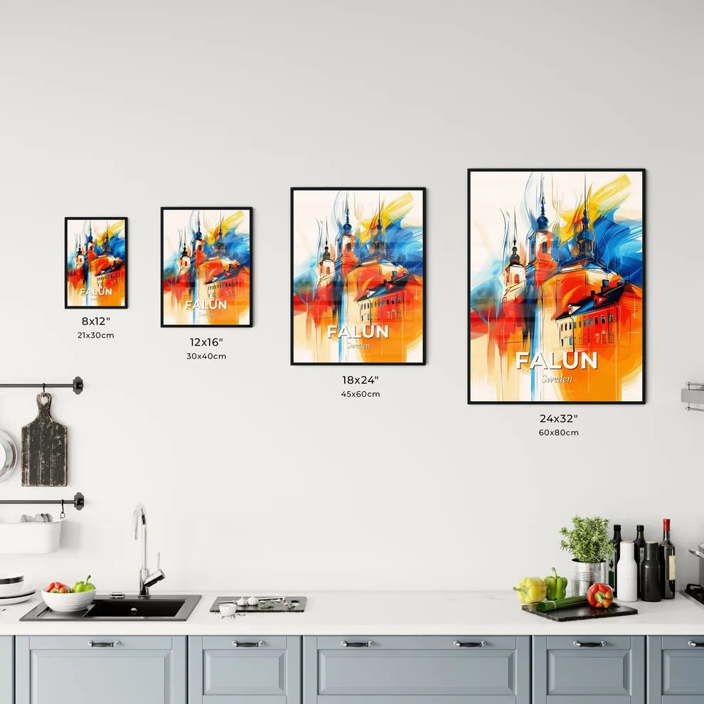 Vibrant Falun, Sweden Kitchen Art