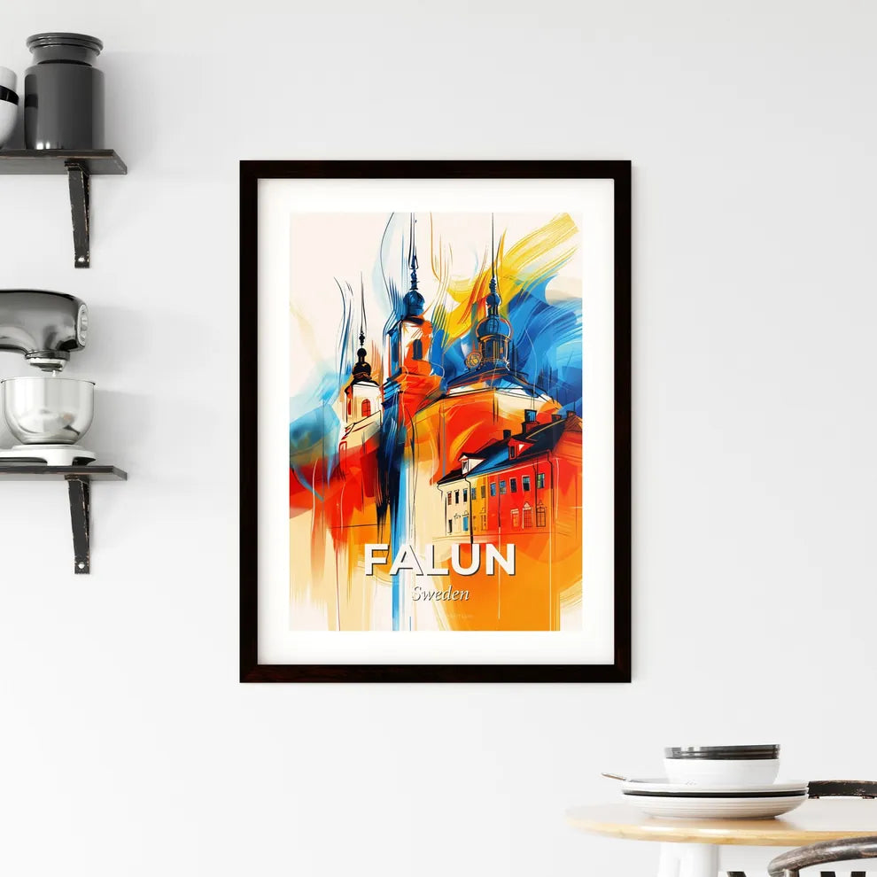 Vibrant Falun, Sweden Framed Print