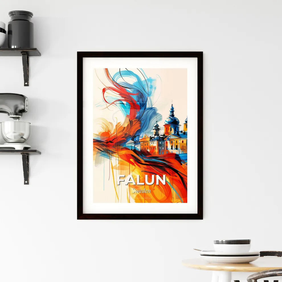 Vibrant Falun, Sweden Framed Print