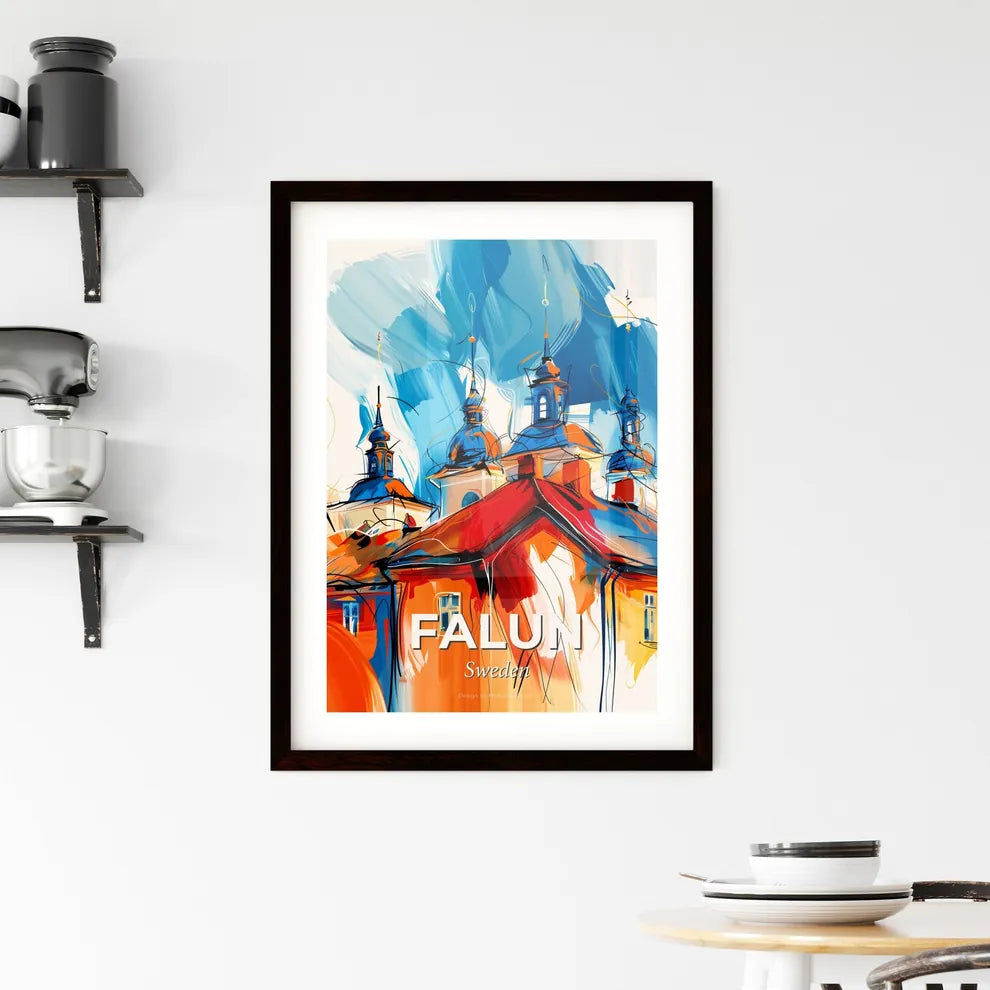 Vibrant Falun, Sweden Framed Print